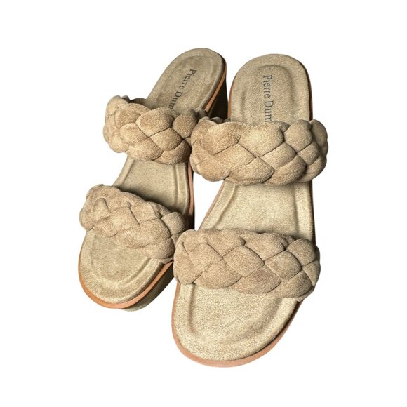 Pierre Dumas Women's‎ Braided Strap Wedge Sandals Beige Size 7.5 NWOT - Picture 9 of 9